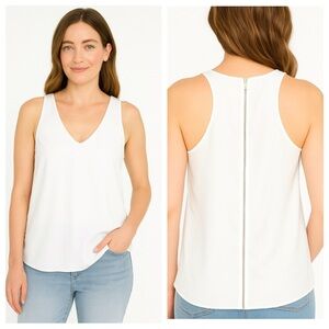 Elegant White V-Neck Tank Top